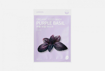 Lanskin, Тканевая маска с экстрактом базилика - Organic food purple basil mask