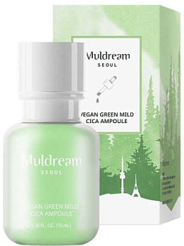 Muldream, Успокаивающая сыворотка для чувствительной кожи -  Muldream Vegan Green Mild Cica