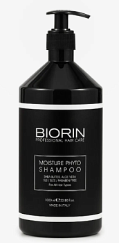 Biorin, Увлажняющий шампунь с маслом ши и экстрактом алоэ - Moisture rhyto shampoo, 1000 ml