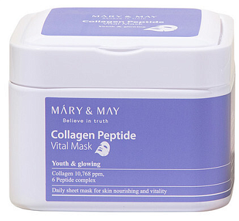 Mary&May, Набор увлажняющих лифтинг-масок с пептидами - Collagen Peptide Vital Mask