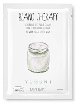 Ballon Blanc,Питательная маска для повышения эластичности с йогуртом -  Premium Yogurt Sheet Mask