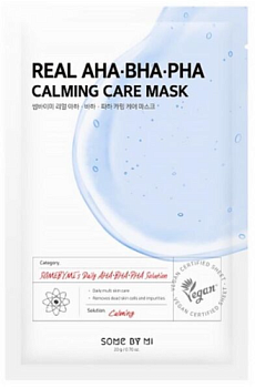 Some By Mi, Тканевая маска с кислотами - Real AHA-BHA-PHA Calming Care Mask