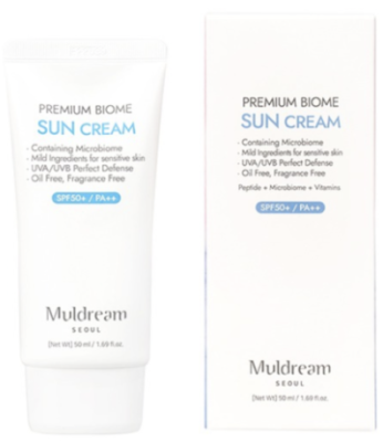 Muldream, Гипоаллергенный солнцезащитный крем с лактобактериями - Muldream premium biome Sun cream