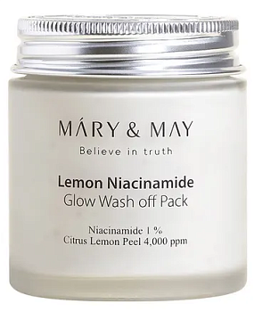 Mary&May, Осветляющая глиняная маска для лица с ниацинамидом - Lemon Niacinamide Glow Wash 