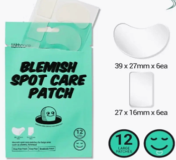 Lättcare, Точечные патчи от воспалений - Blemish Spot Care Patch, 12 шт.