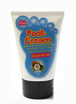 BANNA, Крем для ног от трещин на пятках и локтях "Кокос" 120 мл - Foot Cream Coconut Oil