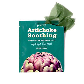 PETITFEE, Противоотёчная гидрогелевая маска с артишоком - Artichoke Soothing Hydrogel Face Mask