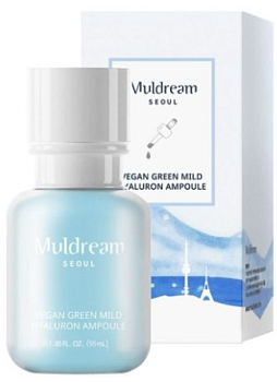 Muldream, Интенсивно увлажняющая сыворотка - muldream Vegan Green Mild Hyaluron Ampoule